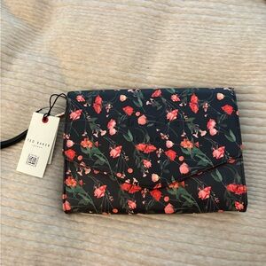 Ted Baker Black and Red Floral Clutch